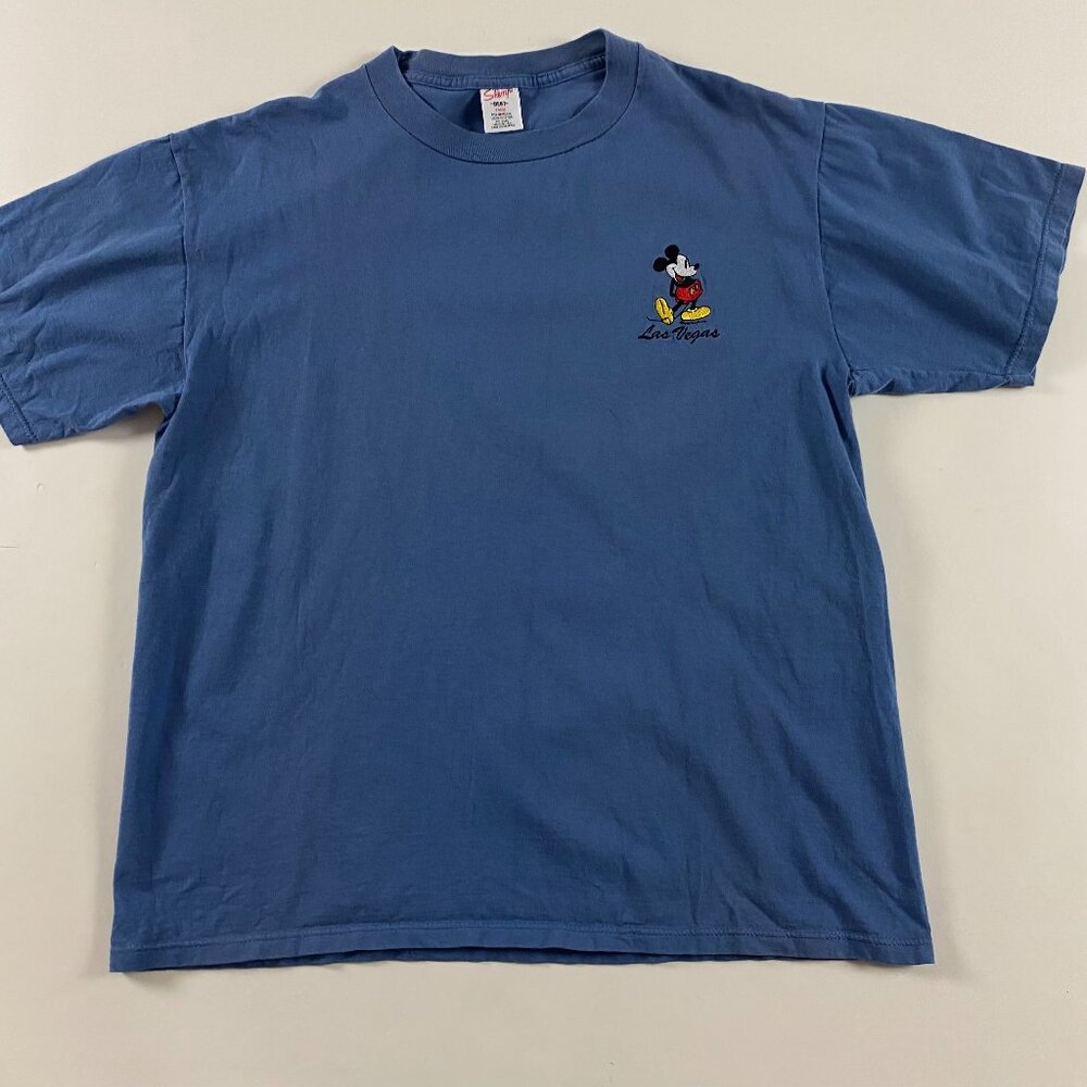 Vintage 90s Mickey Mouse Las Vegas T Shirt Adult Large Made in USA Sherrys Best
